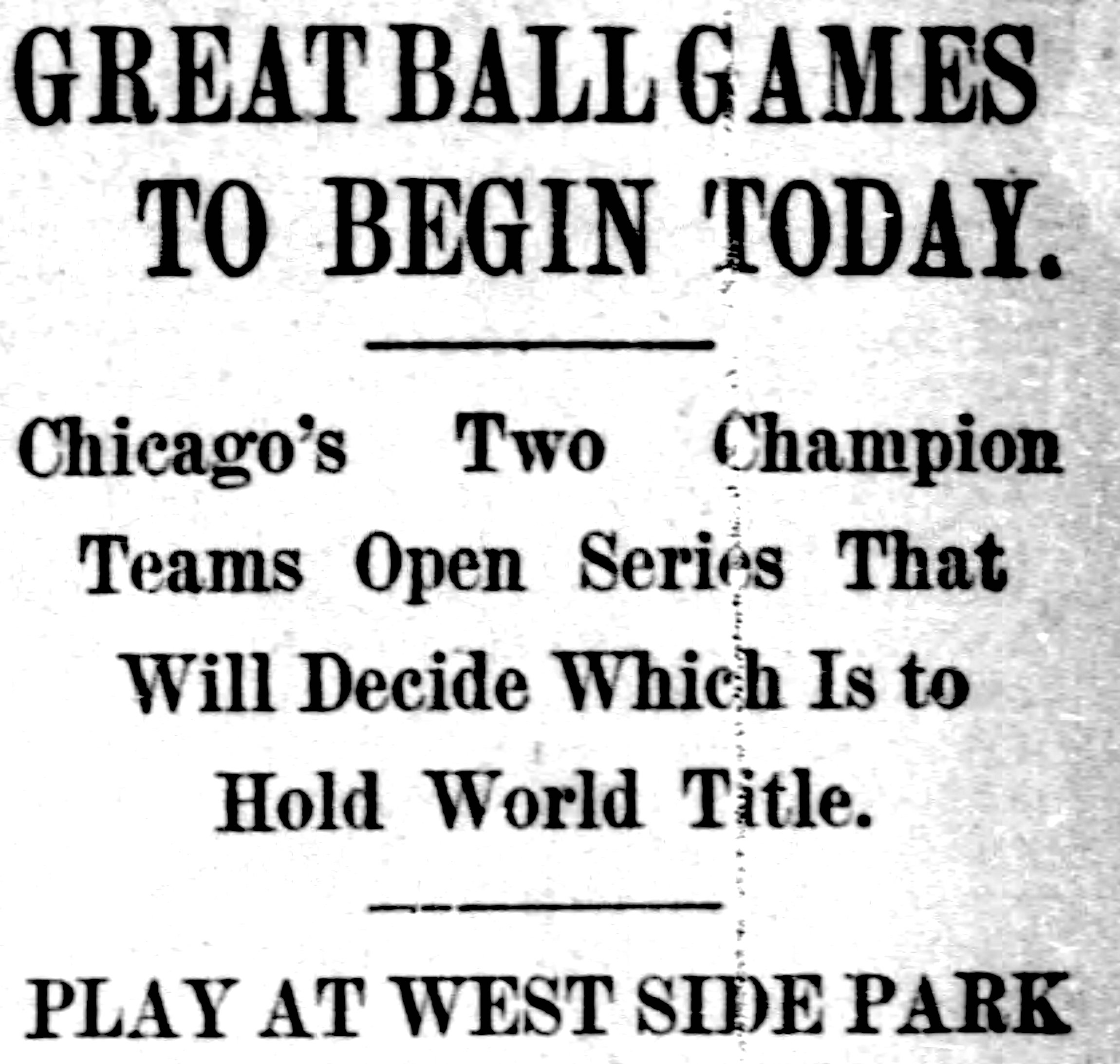 After 1st Month in 1906, Cubs, Sox Fans Were Dreaming World Series, Too -  Bridgeport - Chicago - DNAinfo